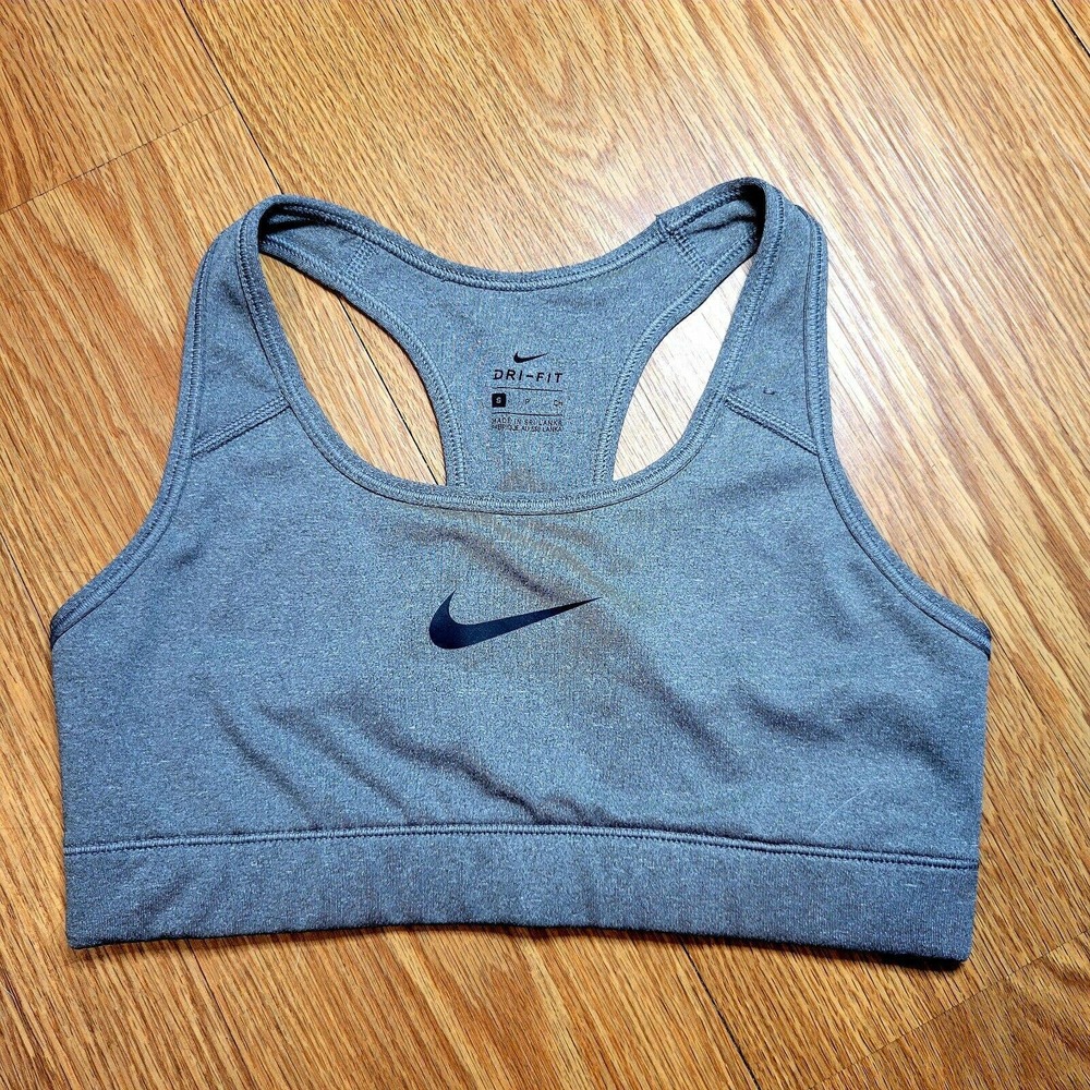 Nike Dri Fit Women's Sports Bra Small Gray and Black Racerback